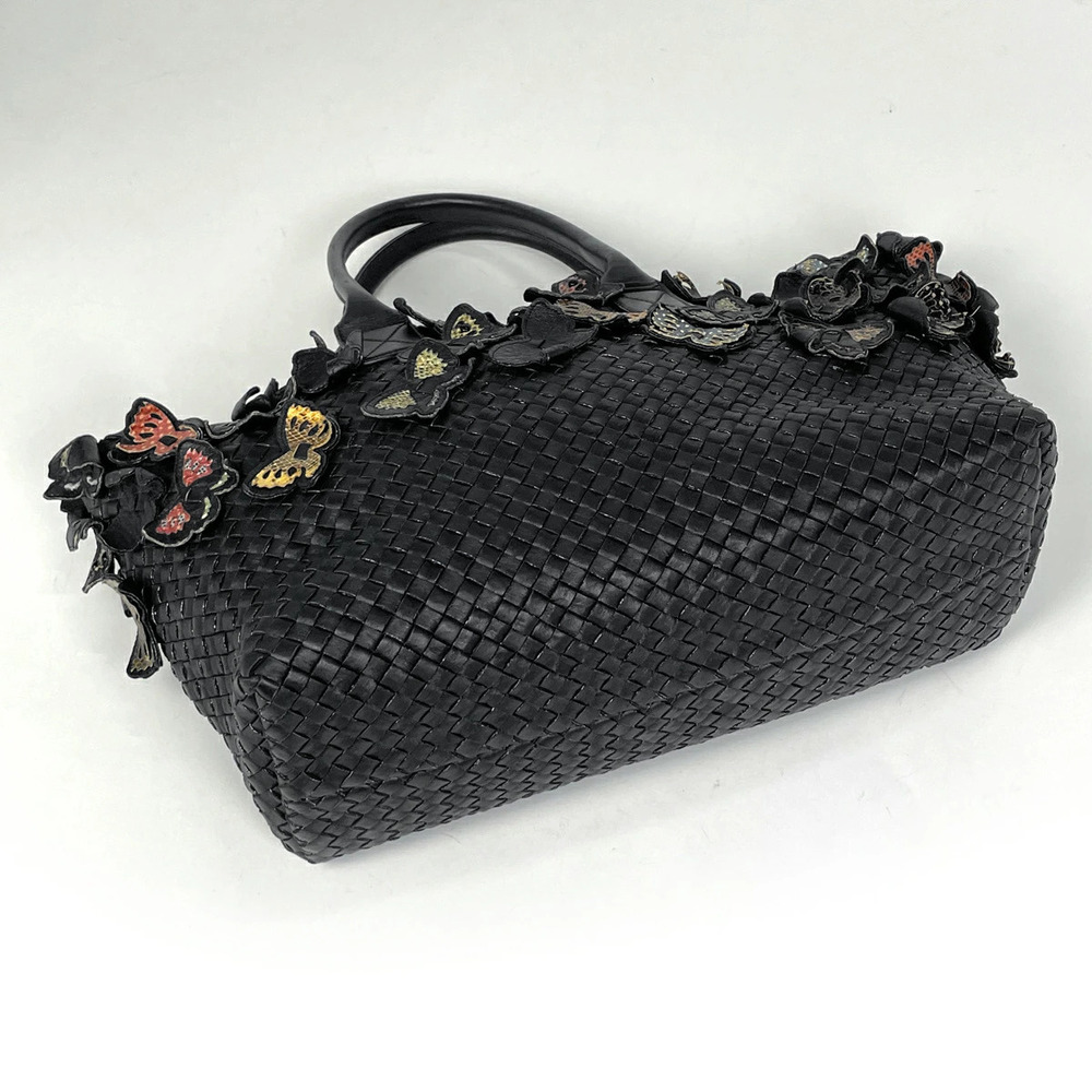 Bottega Veneta Intrecciato Tote Bag Butterfly Motif Leather Black - Picture 2 of 7